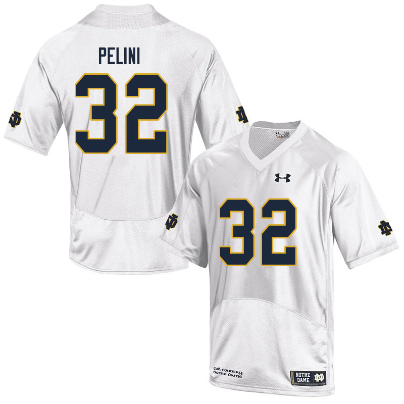 Men #32 Patrick Pelini Notre Dame Fighting Irish College Football Jerseys Sale-White